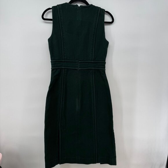Tory Burch Green Sleeveless Belted Sheath Dress Women’s Size 6 - Picture 9 of 10
